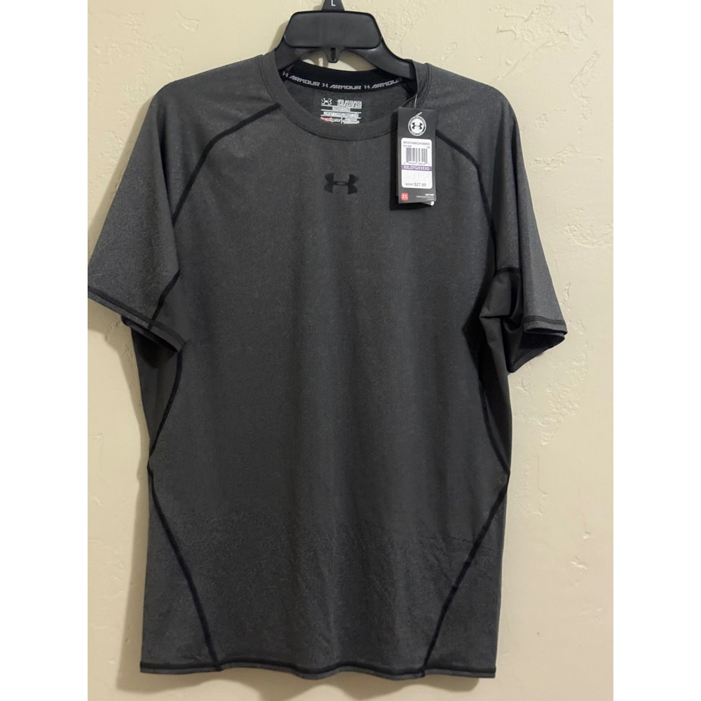 Under Armour Shirt Mens 2XL Compression HeatGear Grey Base Layer NWT